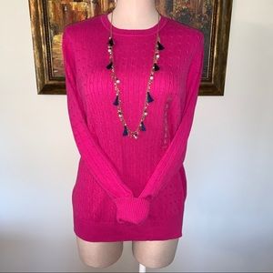 NWT Kim Rogers Crewneck Cable Sweater